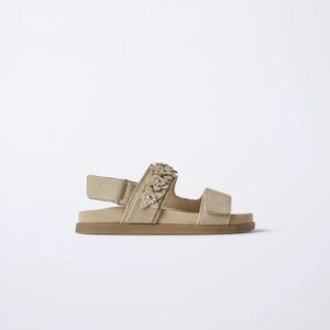 Zara Flower Leather Sandals